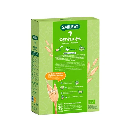 Smileat, BIO Kaszka dla niemowląt 7 zbóż 6m+, 200g