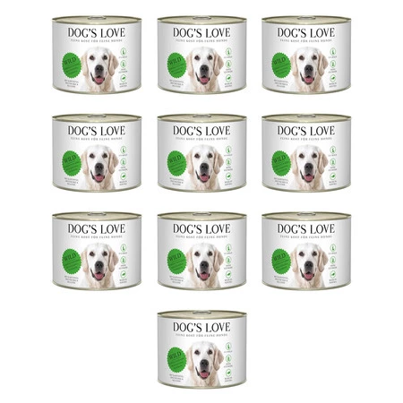 Zestaw 10x DOG'S LOVE WILD dziczyzna z marchewką, selerem, ziemniakami i śliwkami (200g)