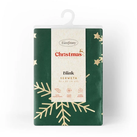 Bieżnik świąteczny na stół, rozm.: 85 x 85 cm, kolor ciemnozielony