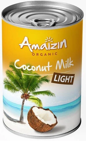 COCONUT MILK - NAPÓJ KOKOSOWY LIGHT (9 % TŁUSZCZU) BIO 400 ml (PUSZKA) - AMAIZIN