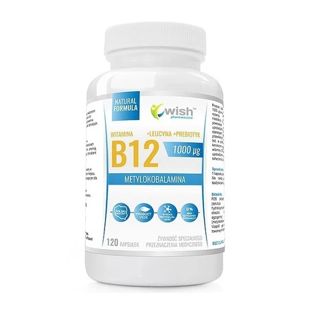 Wish Witamina B12 1000mcg + Leucyna + Prebiotyk 120 kaps.