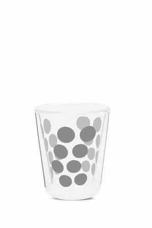Zak!- Zestaw 2 szklanek 200ml z łyżeczkami,srebrny