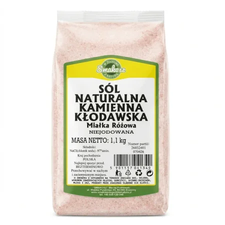 Smakosz − Sól kłodawska miałka naturalna kamienna niejodowana − 1.1 kg