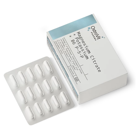 OstroVit Pharma Cytrynian Magnezu + Potas + B6 P-5-P - 60 kaps.