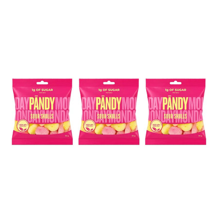 Zestaw: 3x Big Nature Żelki Pandy Sour Skulls 50g