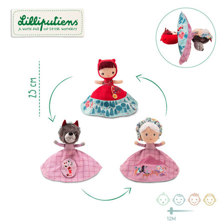 LILLIPUTIENS Pacynka 3w1 Czerwony kapturek 12 m+
