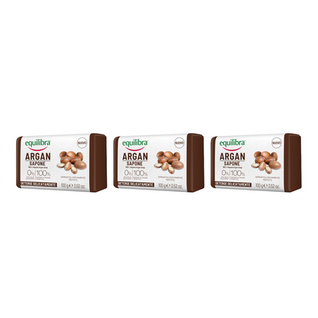 Zestaw: 3x Equilibra, Mydło z olejkiem arganowym, 100 g