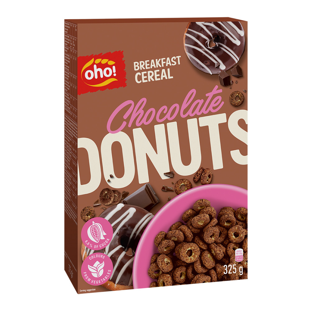 Oho Płatki donuty czekoladowe 325 g