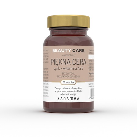 Sanamea Beauty Care Piękna Cera cynk + witamina A i E 60 kaps.