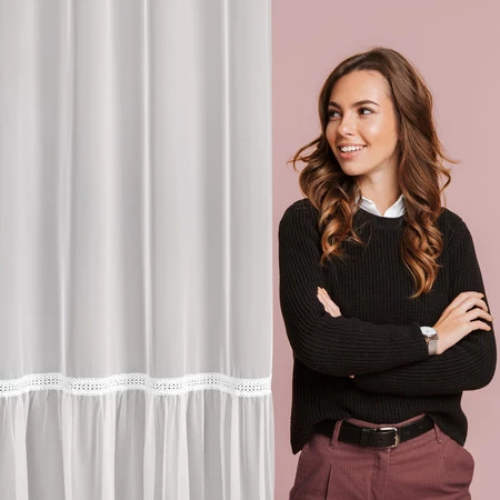 FIRANA GOTOWA NAOMI 140 X 260 CM BIAŁY