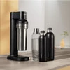 Brita Soda TRIO - Saturator - system nagazowywania wody czarny + cylinder BRITA CO₂ + butelka szklana  0,84l + butelka stalowa 0,5l