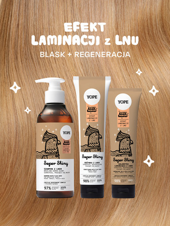 Yope Daily Heroes Super Shiny Galaretka laminująca z lnem do włosów 140ml