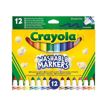 Crayola Flamastry stożkowe mazaki dla dzieci zmywalne 12szt.