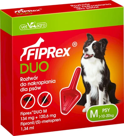 FIPREX DUO Krople na kleszcze pchły u psa M 10-20kg 1szt.