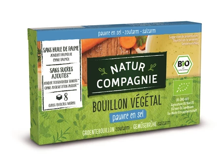 NATUR COMPAGNIE BULION - KOSTKI WARZYWNE BEZ DODATKU CUKRÓW O NISKIEJ ZAWARTOŚCI SOLI BIO (8 x 8,5 g) 68 g