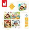 Janod Puzzle progresywne w walizce Pory roku 4 układanki – 6, 9, 12 i 16 elementów 2+