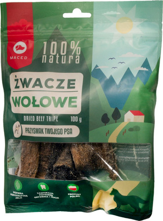 Maced 100% Natura Żwacze wołowe - przysmaki dla psa - 100g