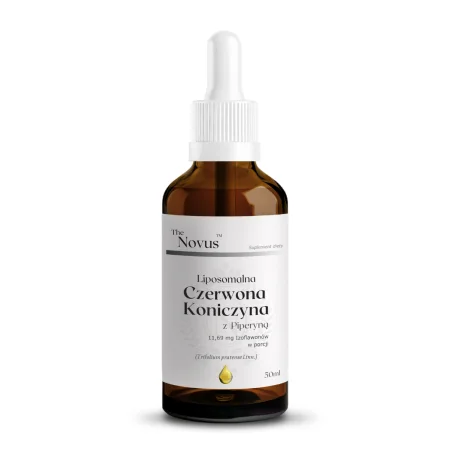The Novus Czerwona koniczyna liposomalna z piperyną krople 50 ml
