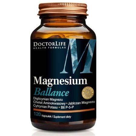 Magnesium Ballance cytrynian i jabłczan magnezu magnez 240mg suplement diety 120 kapsułek