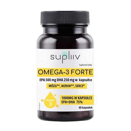Omega-3 Forte 1000mg EPA 500mg, DHA 250mg w 1 kapsułce 60kaps. SUPLIIV
