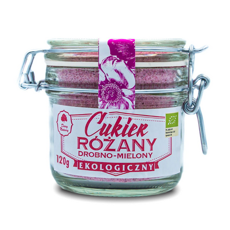  CUKIER RÓŻANY DROBNO MIELONY BIO 120 g - DARY NATURY