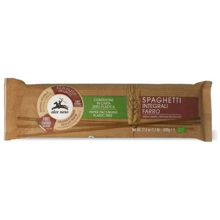 Alce Nero − MAKARON (Z PŁASKURKI RAZOWY) SPAGHETTI BIO − 500 g