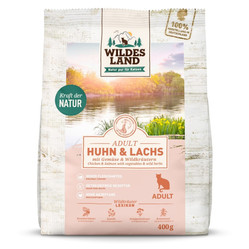 WILDES LAND CAT Huhn Lachs - kurczak i łosoś z warzywami i ziołami (400g)