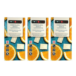 Zestaw: 3x Pure & Good Czekolada biała z pomarańczą B/C 75g