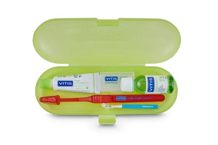 VITIS ORTHO ZESTAW PODRÓZNY kit orthodontic (pasta 15ml, płyn 30ml, wosk, szczoteczka ortho access, interprox conic)