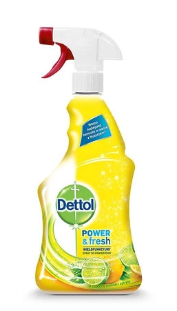 Dettol spray do czyszczenia powierzchni wielofunkcyjny Power&Fresh Limonka i Cytryna 500ml