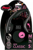 FLEXI NEW CLASSIC Smycz taśmowa M / 5m czarna