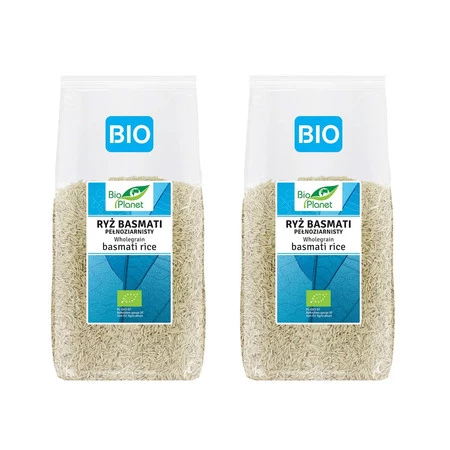Zestaw 2x Bio Planet − Ryż basmati pełnoziarnisty − 500 g