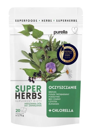 Purella Superfoods Superherbs Mieszanka ziół do zaparzania Oczyszczenie 35g