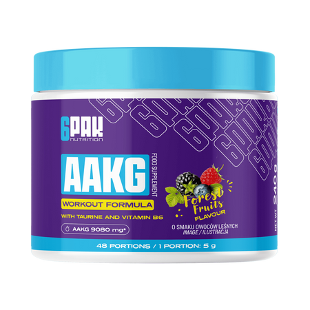 6PAK AAKG przedtreningówka 240g smak owoce leśne