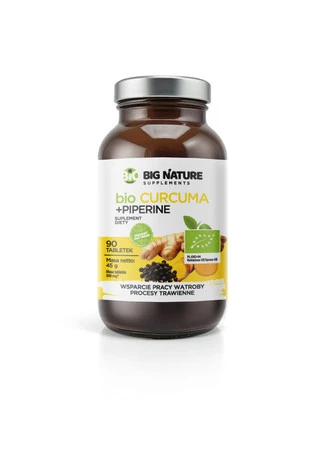 Big Nature Curcuma+Piperine wsparcie trawienia BIO 90 tabl.