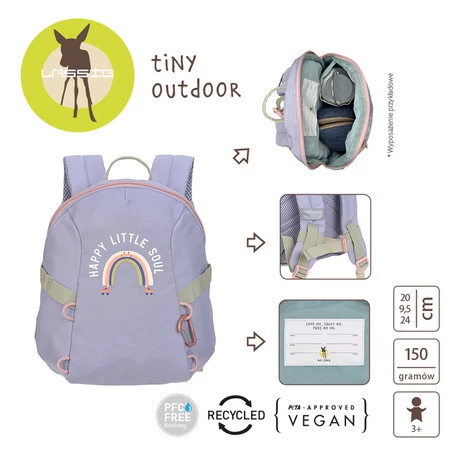 Lassig Plecak do przedszkolaTiny Outdoor Rainbow pastel lilac