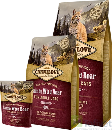 CARNILOVE Cat Adult Lamb / Wild Boar STERILISED 2kg