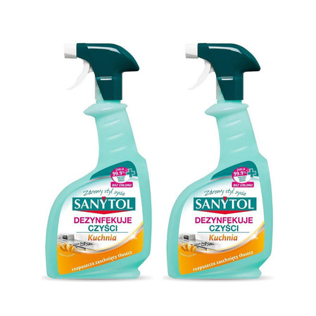 Zestaw: 2x SANYTOL Spray do kuchni o zapachu cytrusów 500ml