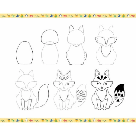 Janod Zestaw kreatywny Rysowanie krok po kroku Zwierzęta 20 rysunków 7+