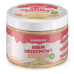 SUPERSONIC Krem orzechowy crunchy smak biała czekolada z kawałkami orzeszków (low-carb) 250g KRÓTKA DATA 2026-08-30