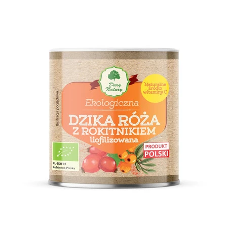  DARY NATURY DZIKA RÓŻA Z ROKITNIKIEM LIOFILIZOWANA SPROSZKOWANA BIO 70 g