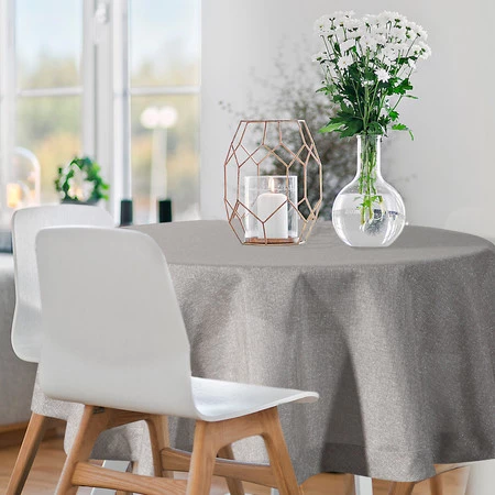 OBRUS STELLA 2 O 180 CM SREBRNY