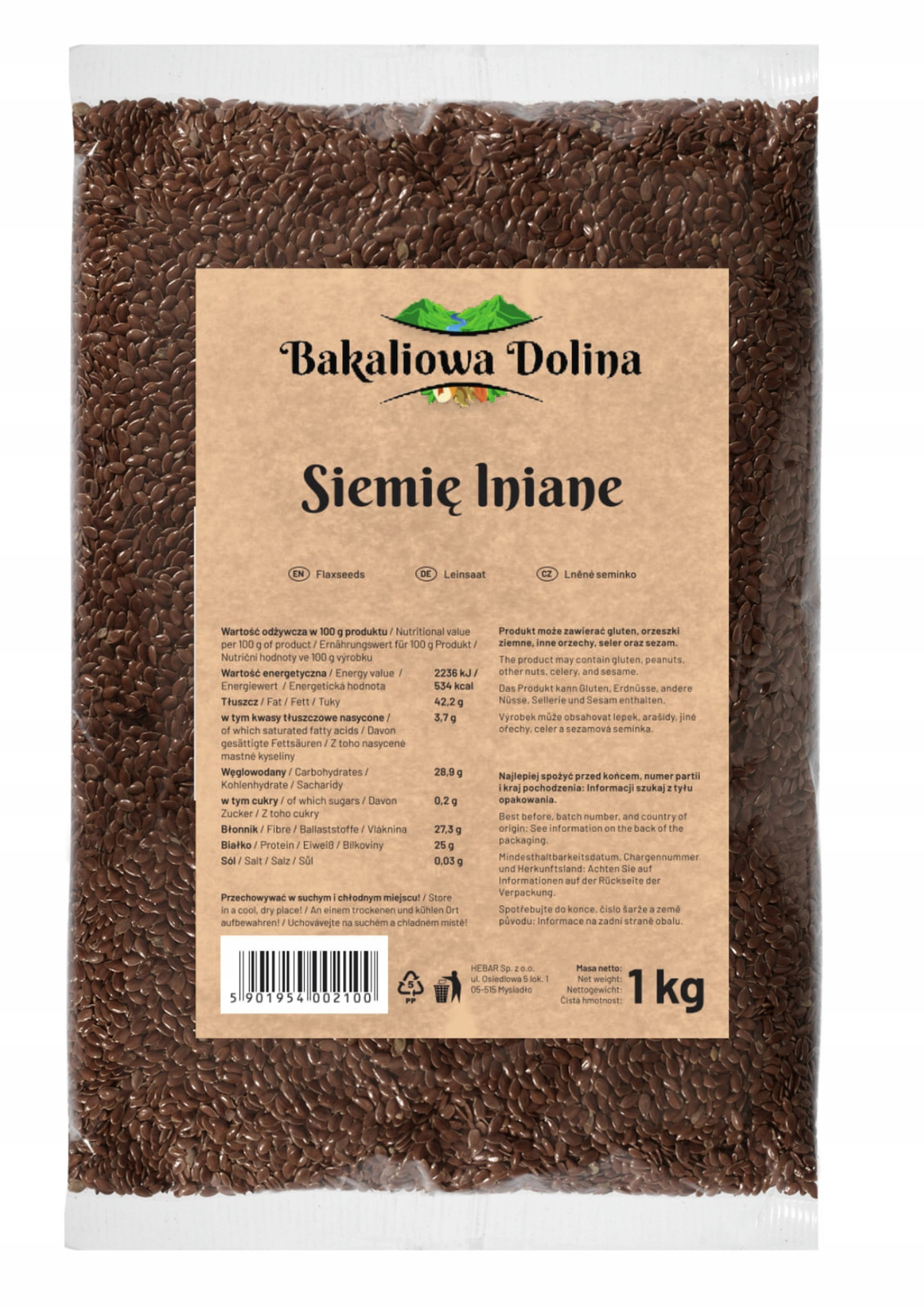 Bakaliowa Dolina Siemię lniane 1kg - Nabea.pl