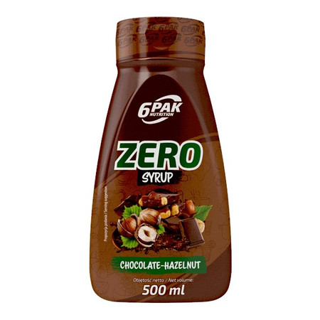 6PAK SYRUP ZERO 500ml smak czekolada orzechy