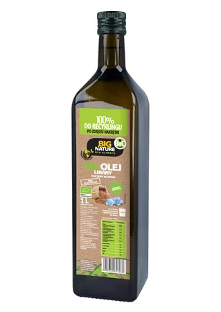 Olej lniany BIO tłoczony na zimno 1L