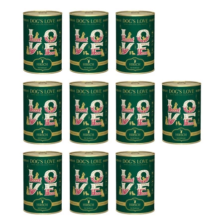 Zestaw 10x DOG'S LOVE Winter Menu Hirsch - mięso jelenia z kasztanami (400g)