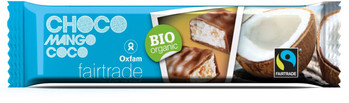 Oxfam Baton z nadzieniem kokos-mango w polewie z mlecznej czekolady fair trade BIO − 33 g KRÓTKA DATA 2026-09-30