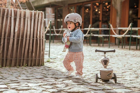 SCOOTANDRIDE Highwaykick 1 Lifestyle 2w1 Jeździk i hulajnoga z zamykanym schowkiem 1-5 lat Brown Lines