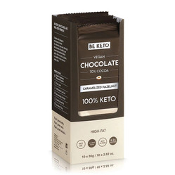 BeKeto Wegańska Keto Czekolada z olejem MCT karmelizowany orzech 80g x10
