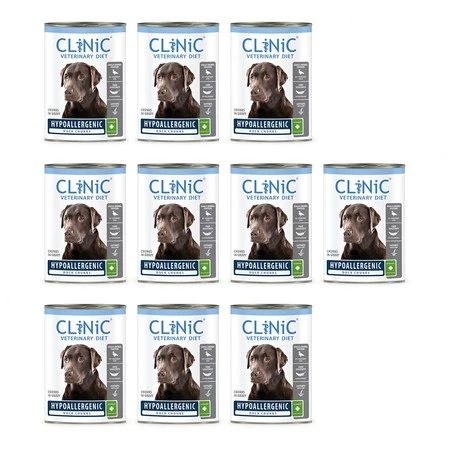 Zestaw 10x CLiNiC Veterinary Diet Dog Hypoallergenic Duck 415g - mokra karma weterynaryjna dla psów
